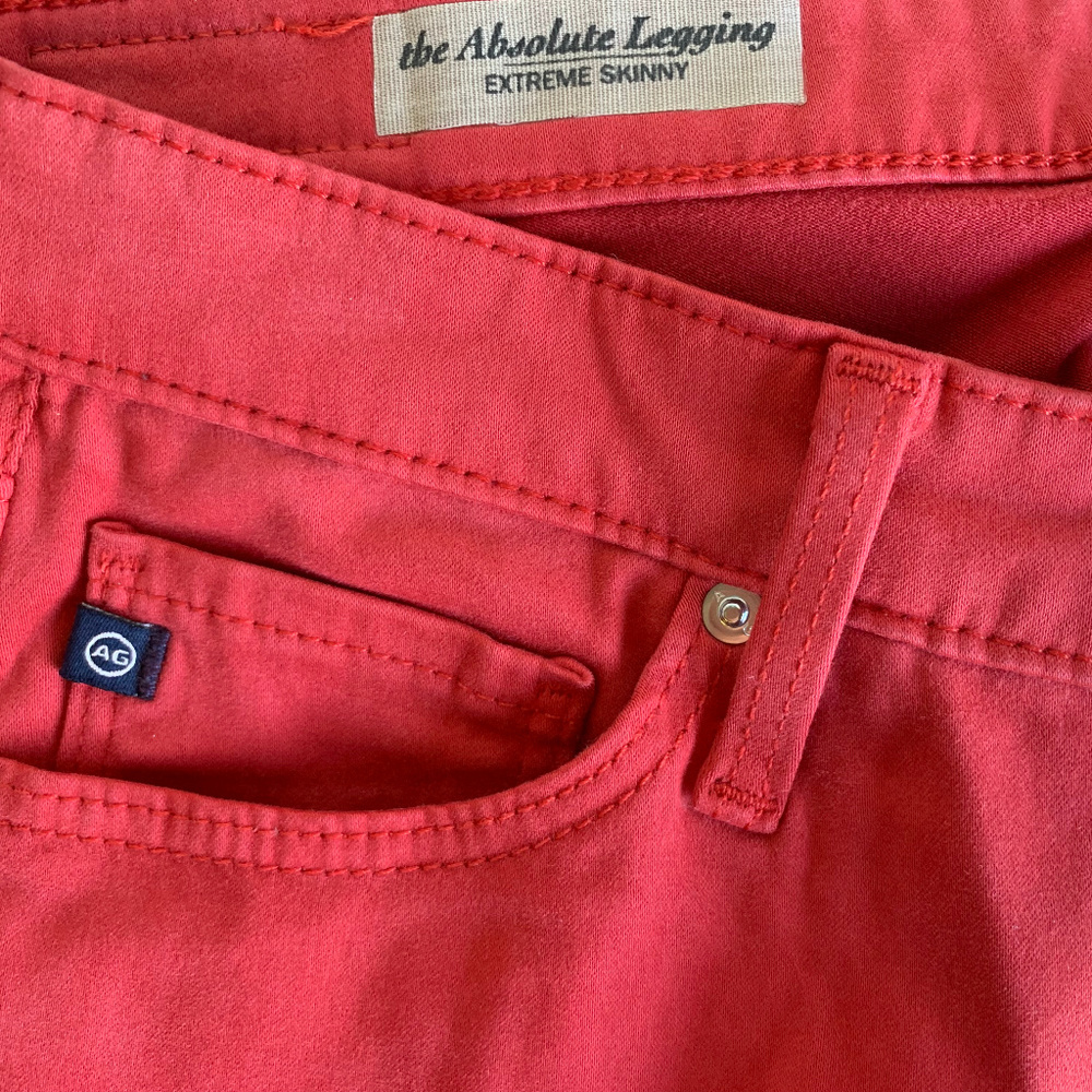 NWT Adriano Goldschmied The Absolute Legging Skinny Jeans Size 24 Coral - Picture 7 of 10